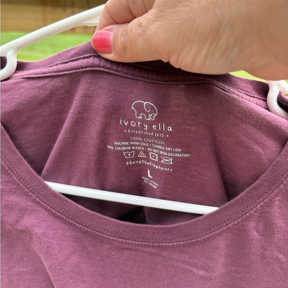 Ivory Ella Long Sleeve Tee in Plum - Picture 2 of 3